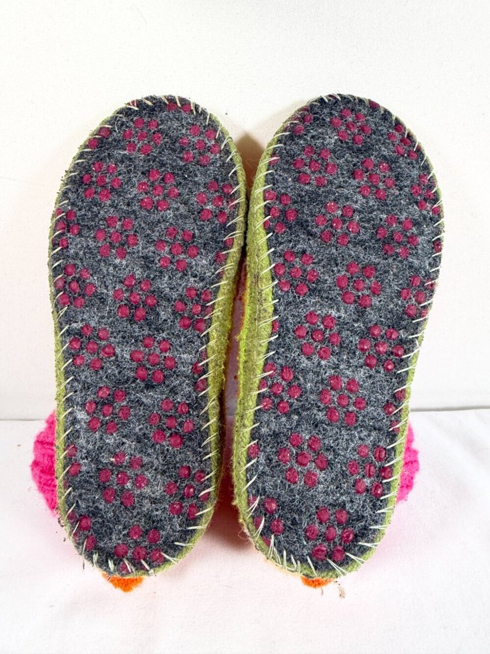 Kids GARNET HILL Boiled Wool Ginger Cat Slipper Boots Sz 8 - Picture 6 of 9